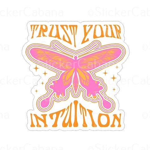 trust your intuition butterfly vinyl waterproof sticker cabana