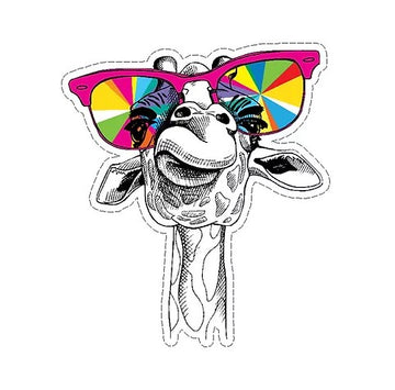 funky giraffe rainbow sunglasses vinyl waterproof sticker cabana
