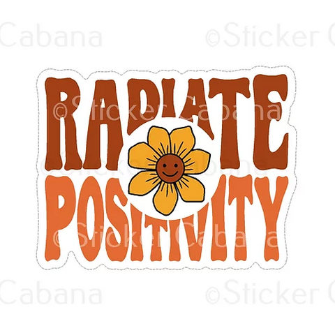 radiate positivity hippie waterproof vinyl sticker cabana