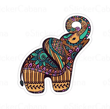 colorful cute elephant waterproof vinyl sticker cabana