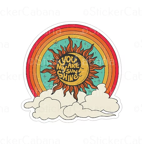 You Are My Sunshine Vinyl waterproof Sticker cabana