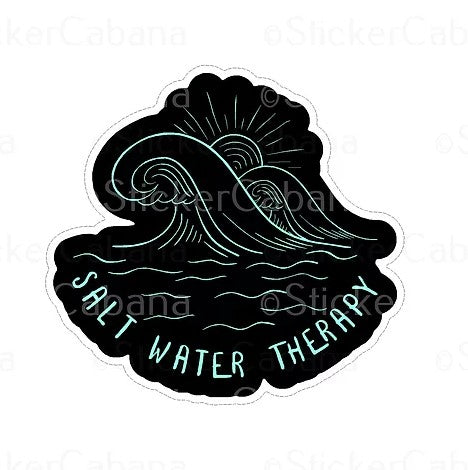 salt water therapy waterproof vinyl sticker cabana