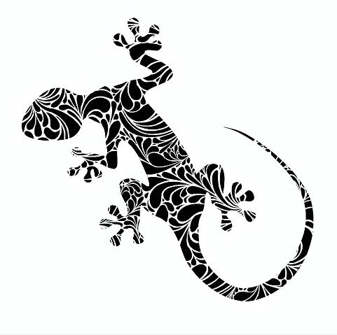 black and white gecko lizard vinyl waterproof sticker