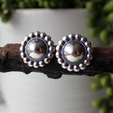 Sterling Silver Concho Studs by Native American Artist
