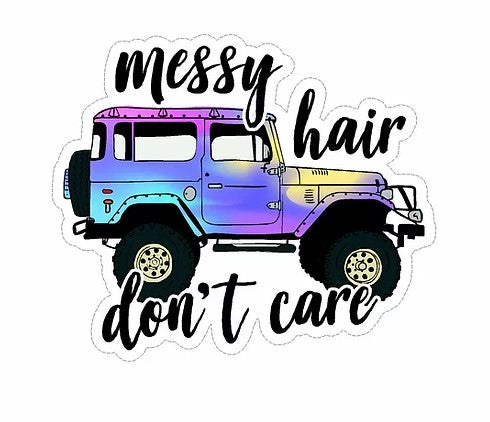 messy hair jeep vinyl waterproof sticker