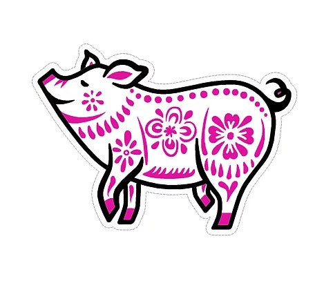 pink tattoo pig vinyl waterproof sticker cabana