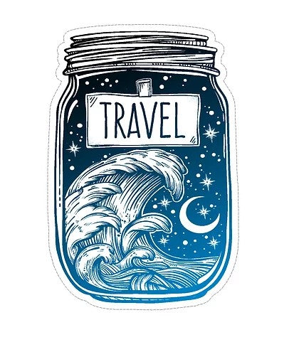 mason jar travel celestial vinyl waterproof sticker